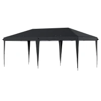 Outsunny 3 x 6 m Pop Up Gazebo - Foldable Canopy Tent with Height Adjustable Wedding Awning, Includes Carrying Bag, Black(m-12)