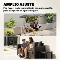 Outsunny Cojín para Banco de Jardín con Respaldo, 100x98x8 cm, Colchón de Banco de 2 Plazas para Interior y Exterior con Relleno Grueso y Cintas de Sujeción, para Columpio, Terraza, Balcón Gris Oscuro(m-8)