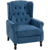 HOMCOM 150° Reclining Vintage Armchair, with footrest, Royal Blue(m-1)