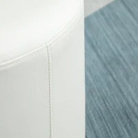 HOMCOM Repose pied salon pivotant à 360°, ottoman rond rembourré en PU avec base en acier, Ø 45,5 x 44,5 cm, blanc(m-8)