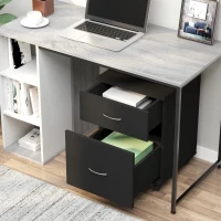 HOMCOM Rollcontainer Bürocontainer Kommode Schubladenschrank auf Rollen, Spanplatte, 41x39x58cm (Schwarz)(m-10)