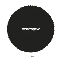 SPORTNOW Replacement Trampoline Mat with Spring Pull Tool, 72 V-Hooks, for 12ft Trampoline using 14cm Springs, Black(m-3)
