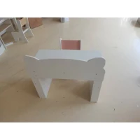 AIYAPLAY Conjunto Mesa Infantil com Cadeira Estante Lateral 3-8 Anos Gaveta Design com Orelhas de Raposa Branco(m-2)