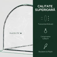 Outsunny Seră de grădină în formă de tunel din oțel cu acoperire din PVC, 200x100x80 cm, transparentă și verde(m-6)