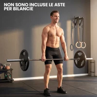 SPORTNOW Set Discos Gimnasio Olímpicos 2x10 kg Agujero Ø50 mm 3 Asas Ergonómicas Negro(m-4)