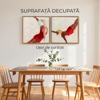 HOMCOM, Set de 2 Tablouri Moderne pe Pânză, Imprimare Artistică, Plastic, 40x40x 3.5 cm, Rosu(m-7)