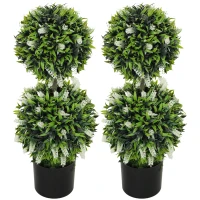 HOMCOM Conjunto de 2 Plantas Artificiais, planta artificial resistente aos UV em vaso, planta de 70 cm para sala de estar, jardim(m-6)