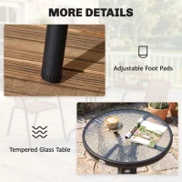 Outsunny 3 Pieces Rattan Bistro Set - Brown(m-7)