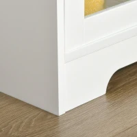 HOMCOM Móvel para Micro-ondas de cozinha Armário de Armazenamento para Cozinha Sala de Jantar 90x40x82 cm Vidro Temperado e Madeira Branco(m-5)