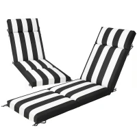 Outsunny Set de 2 Perne Șezlong Hidrofuge, 183x54cm, Alb,Negru(m-12)