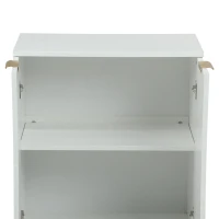 HOMCOM Buffet cuisine meuble de rangement avec 2 portes étagère réglable pieds métalliques surélevés 60 x 40 x 80 cm blanc(m-9)