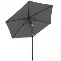Outsunny Sonnenschirm 270 cm knickbar Balkonschirm mit Kurbel UV 50+ Gartenschirm Dunkelgrau(m-1)