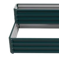 Outsunny Carré potager de jardin fond ouvert 2 étages pour herbes légumes fruits fleurs 120 x 101 x 58 cm vert(m-13)