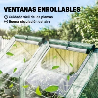 Outsunny Invernadero de Exterior con Cubierta Doble Ventanas y Marco de Acero para Cultivar Plantas Flores 180x90x90 cm Verde(m-5)