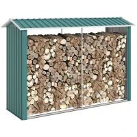 Outsunny Legnaia con Struttura in Acciaio Galvanizzato e Base rialzata, 240x 86x160cm, Verde(m-1)