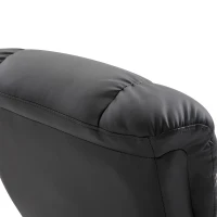 HOMCOM Poltrona Relax com Pufe Poltrona de TV Giratória com Função de Massagem Reclinável Poltrona de Massagem com Controle Remoto Bolso Lateral Poltrona de Couro Sintético para Sala de Estar Preto(m-4)
