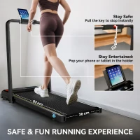 SPORTNOW Folding Treadmill Walking Pad, 2HP Portable Under Desk Treadmill with Handle, Running Jogging Walking Machine(m-8)