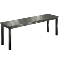 Outsunny Banc de Jardin 2 Places, Banc d'Extérieur avec Assise à Lattes Effet Bois et Cadre en Acier pour Patio, Parc, Gris(m-1)