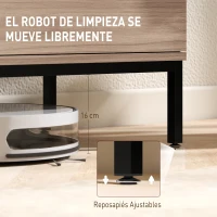 HOMCOM Mueble de TV con Compartimento Orificio de Cables y Estante Ajustable para Televisión de 60 Pulgadas 140x40x49,5 cm Gris(m-7)