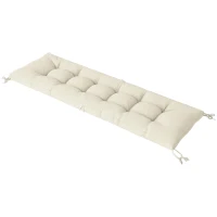 Outsunny Palettenkissen Abnehmbar Sitzkissen mit Befestigungsbändern Palettenpolster für die meisten Liegen 198x65x13cm Beige(m-11)