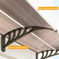 Outsunny Front Door Canopy, Outdoor Awning, Rain Shelter, 303 x 96cm , Brown(m-8)