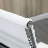 Vinsetto Scaun de Birou Ergonomic din Piele Ecologică, Scaun Rotativ și cu Funcție de Legănare, 54x62x104-114 cm, Alb(m-7)