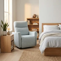 HOMCOM Fauteuil inclinable, fauteuil de relaxation avec repose-pieds, pivotant à 360°, basculant, 82 x 90,5 x 101 cm, gris-bleu(m-10)