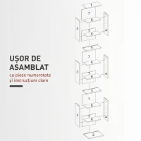 HOMCOM Raft pentru CD-uri cu 9 Rafturi Reglabile, Capacitate pentru 260 CD-uri/120 DVD-uri, 33x24x140 cm, Negru(m-7)