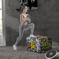 SPORTNOW Plyo Box cu 3 înălțimi, cutie pentru sărituri antiderapantă pentru acasă și sală de sport, 61x51x41 cm, multicolor(m-6)