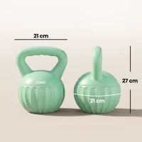 SPORTNOW Kettlebell Kugelhantel 6 kg Gewicht-Hantel mit Sand befüllt für Anfänger Zuhause Krafttraining 21 x 21 x 27 cm Grün(m-3)