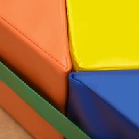 HOMCOM 7 Piece Kids Soft Foam Puzzle Play Set Interlocking Toddler Learning Blocks Comfortable Safe Floor Indoor Outdoor Active Play Structure(m-9)