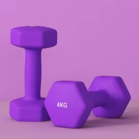SPORTNOW 2 x 4kg Hexagonal Dumbbells Weights Set with Non-Slip Grip for Home Gym Workout, Purple(m-9)