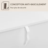 HOMCOM Buffet cuisine meuble de rangement avec 2 portes étagère réglable pieds métalliques surélevés 60 x 40 x 80 cm blanc(m-7)