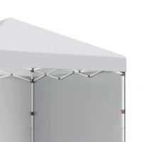 Outsunny Tonnelle de jardin pop-up réglable en hauteur protection 2 parois latérales sac de transport 297 x 297 x 288 cm blanc(m-9)