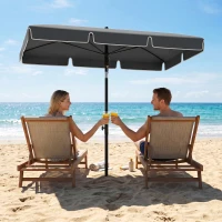 Outsunny Parasol de jardin Parasol droit rectangulaire inclinable alu métal polyester haute densité 2 x 1,3 m gris(m-8)