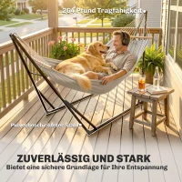 Outsunny Hängemattengestell für Hängematte verstellbar klappbar tragbar Hängemattenständer mit Tragetasche 290x78x100 cm Schwarz(m-7)