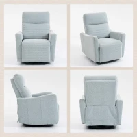 HOMCOM Fauteuil inclinable, fauteuil de relaxation avec repose-pieds, pivotant à 360°, basculant, 82 x 90,5 x 101 cm, gris-bleu(m-18)