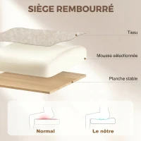 HOMCOM Fauteuil de bureau, chaise bureau ergonomique, hauteur réglable, accoudoirs relevables, 70 x 70 x 114-122 cm, beige(m-5)
