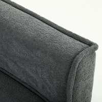 HOMCOM Sofá-Cama 2 Lugares 3 em 1 com Encosto Ajustável Bolsos Laterais 2 Almofadas para Sala Cinzento Escuro(m-14)