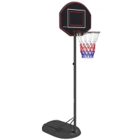 SPORTNOW Basketballständer, höhenverstellbar, robust, 1,7-2,3 m Korbhöhe, Stahlrahmen, Schwarz(m-1)