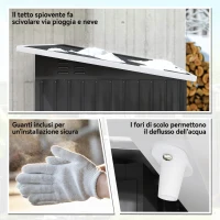 Outsunny Casetta da Giardino 2.55m² in Acciaio Zincato, con Kit di Fondazione, Porta Blocco Tetto Inclinato, Grigio(m-7)