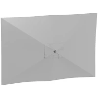 Outsunny Telo per Ombrellone Rettangolare 3x2 m con Presa d'Aria Superiore, in Poliestere 180 g/m², Grigio Chiaro(m-1)