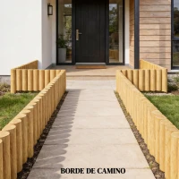Outsunny Valla de Jardín de Madera Panel Decorativo Resistente y Fácil de Instalar para Patio Césped Camino 176x38 cm Natural(m-7)