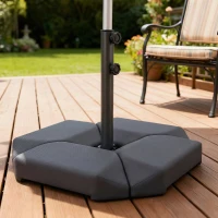 Outsunny Base para Sombrilla de 4 Piezas, para Cantilever Soporte para Parasol de HDPE Rellenable con Agua 77 kg o Arena 100 kg(m-10)