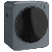 HOMCOM Mini Wäschetrockner 4 kg mit 5 Programme bis zu 60℃ 800W/400W Ablufttrockner mit Edelstahltrommel Grau(m-12)