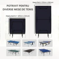 SPORTNOW Husa de Masa de Ping-pong pliabile de 2,8m x 1,5m(m-5)
