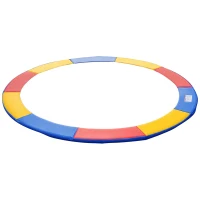 HOMCOM Copertura Imbottita Bordo Trampolino, Protezione per Tappeto Elastico Giaridno in Plastica, Ø244cm, Multicolore(m-1)