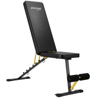SPORTNOW Adjustable Weight Bench, 300kg Incline Decline Flat Foldable Bench Press with 7 Backrest Positions and Resistance Bands(m-15)