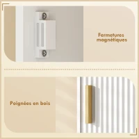 HOMCOM Meuble colonne salle de bain, meuble de rangement étroit avec 2 portes, tiroir, compartiment ouvert, blanc(m-8)