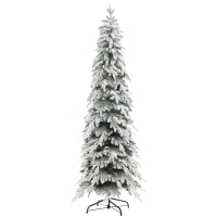 HOMCOM Weihnachtsbaum künstlich 210 cm Christbaum wie echt mit 800 dichten Zweigen, Kunstschnee, Auto-Öffnung